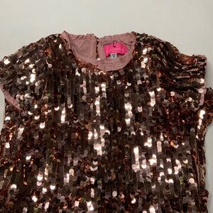 Beautiful Girls Elegant Sequins Rust Dress